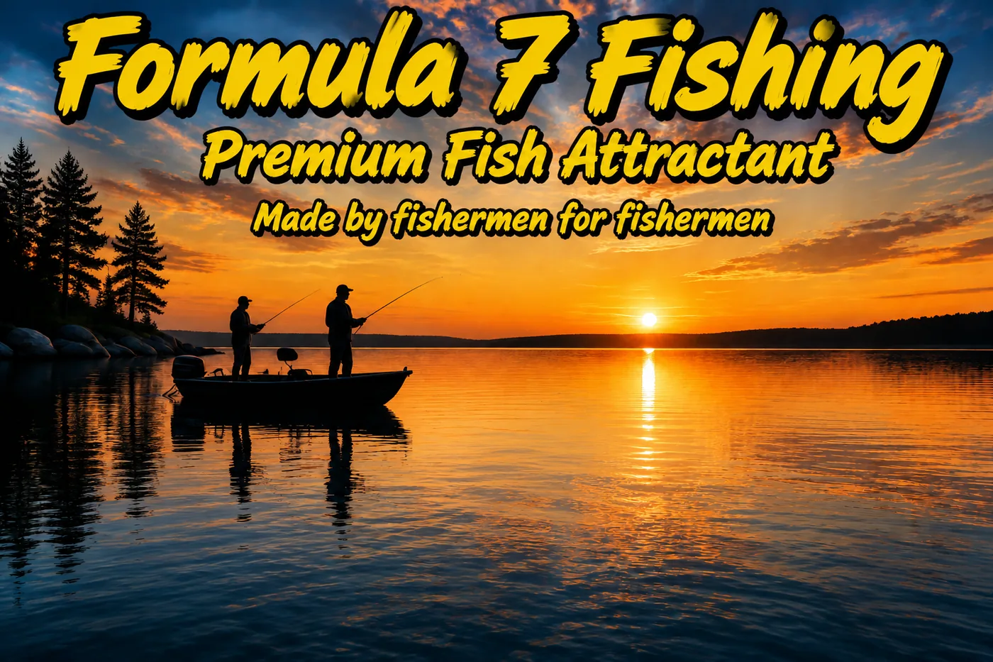 Formula 7 Fishing sunset lake background